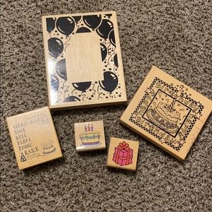 Bundle of Birthday Rubber Stamps